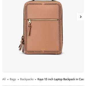 Calpak Caramel Laptop Backpack